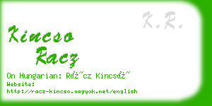 kincso racz business card